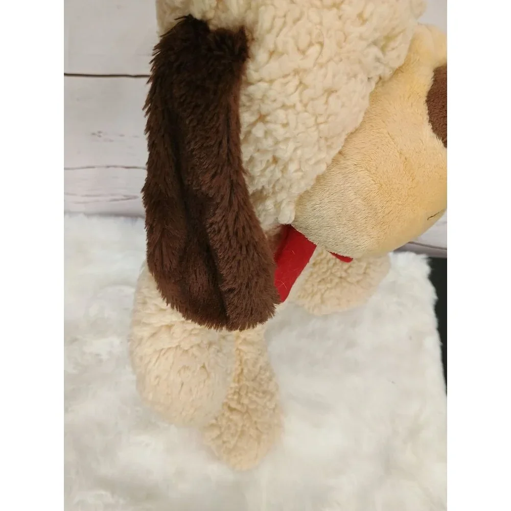 Petsmart Chance Collectible Holiday Plush Dog Cream & Brown Polyester Fibers 14